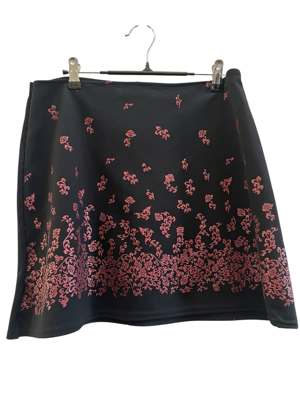 Morbid Threads Vintage Y2K Black Pink Floral Mini Skirt Goth 90s Whimsigoth - Picture 2 of 6